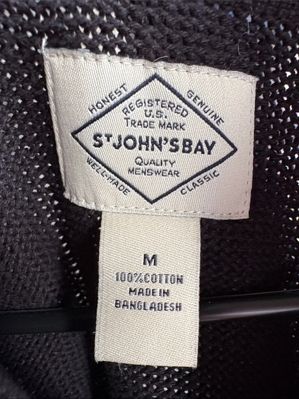 St. John's Bay Black Half-Zip Sweater with Ribbed Collar